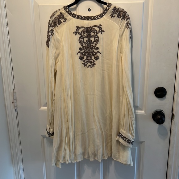 Free people flowy embroidered mini dress tunic - Picture 6 of 8